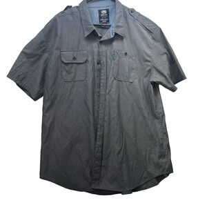 Ecko Unltd Men's Gray Short Sleeve Casual Button Shirt 2XL